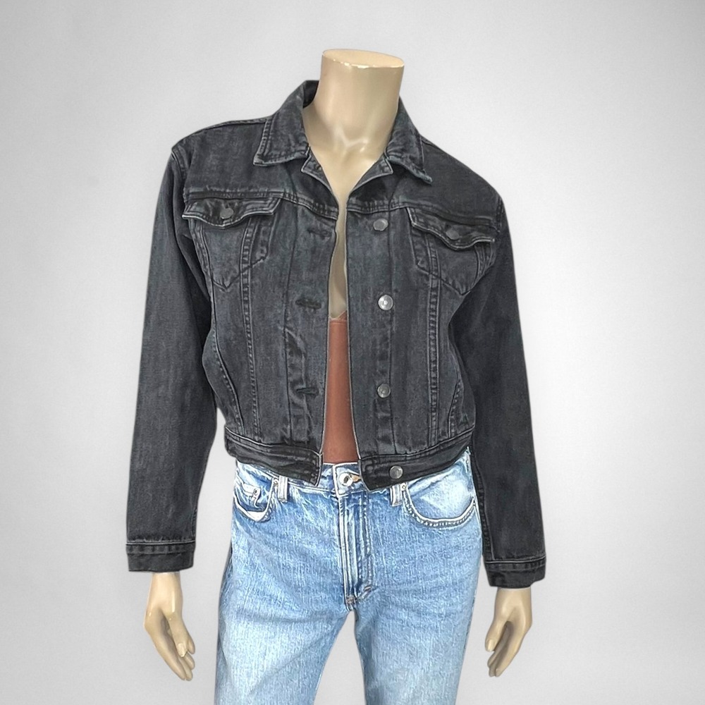 BRANDY MELVILLE John Galt Kaylee Denim Black Jean Jacket XS
